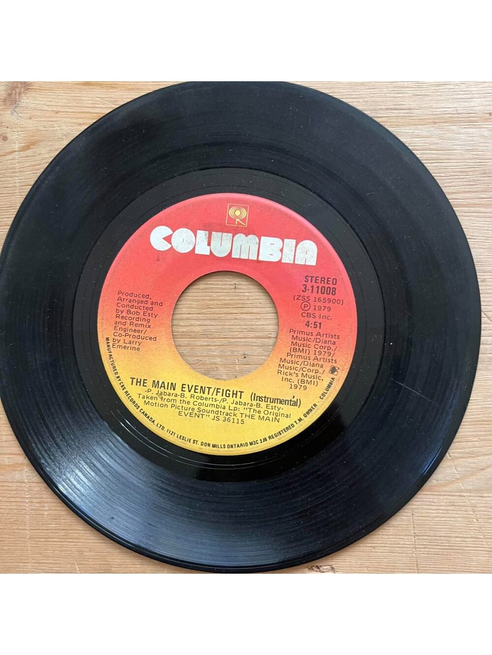 Barbra Streisand-The Main Event/Fight(Instrumental &Short Version) 45rpm VG+ R19